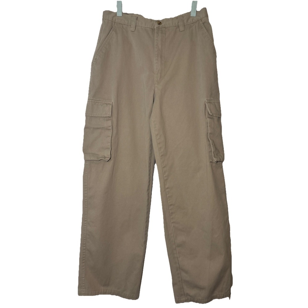 Bugle Boy Original Vintage '90's Men's Khaki Cotton Cargo Pants Size 32x32